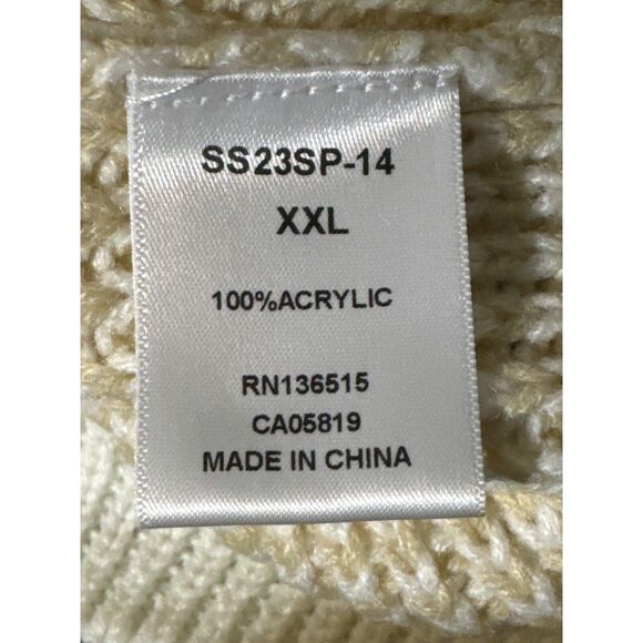 Stitches & Stripes Sweater Womens XXL NWT Pullover Beige and Ivory Trim - Picture 5 of 6